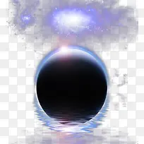 紫色月光水面倒影