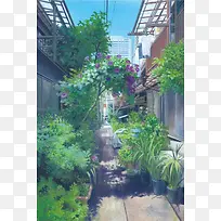 日本动漫街道小巷