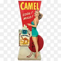 骆驼牌香烟海报设计与抽烟美女