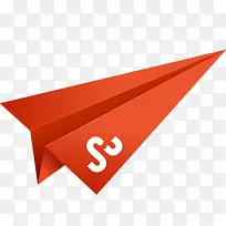 橙色折纸纸飞机社会化媒体Stu