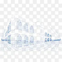 时尚线性房子模型设计矢量素材