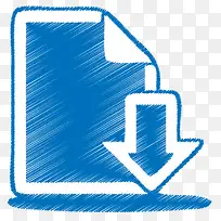 Blue document download Icon
