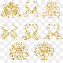 精美的欧式金色花纹