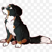 矢量孤单的伯恩山犬