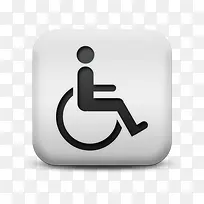磨砂白广场图标标志轮椅符号图标