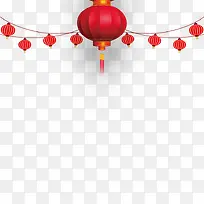 红色春节灯笼悬挂庆祝