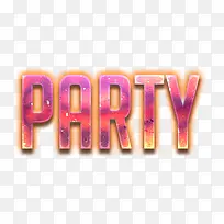 party粉色艺术字