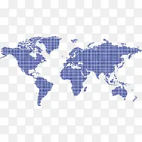 全球地图网格插图矢量图