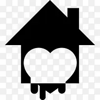 家里用熔化的心脏符号的安全系统图标