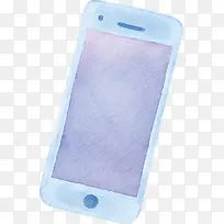 蓝白色水彩手机模型