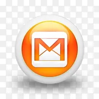 Gmail标志广场有光泽的橙色
