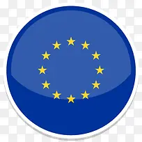 欧洲联盟平圆世界国旗图标集