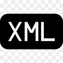 XML文件的黑色圆角矩形界面符号图标