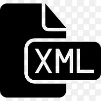 XML文档的黑色界面符号图标