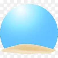 蓝色卡通沙滩蓝天