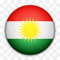 国旗库尔德斯坦国家对世界标志图