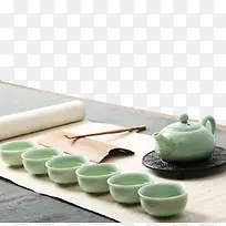 青瓷茶具茶杯茶壶