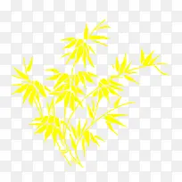 黄色竹叶剪影矢量