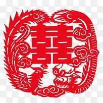 小门贴纸凤凰双喜字