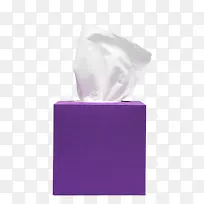 紫色包装盒的抽纸巾实物
