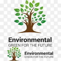 绿色大树环保标志设计