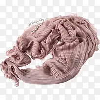 粉色珍珠条纹纱巾丝巾