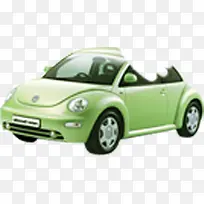 绿色Q版大众甲壳虫汽车
