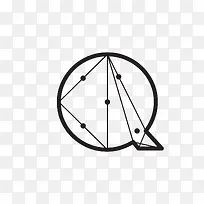 字母Q黑色几何免抠素材