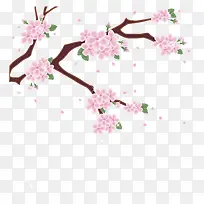 矢量日本粉红樱花