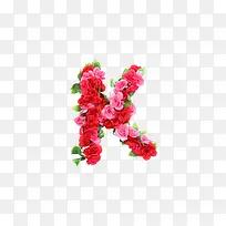 k英文字母花朵元素