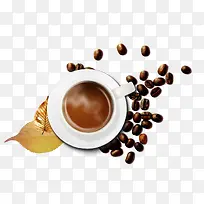 咖啡 咖啡杯子 咖啡豆 叶子