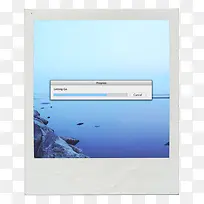 蒸汽波风格蓝色背景电脑窗口