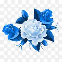 蓝色滴水玫瑰装饰