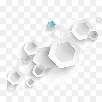 矢量白色六边形几何体