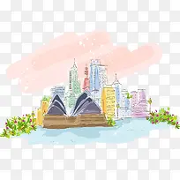 悉尼剧院水彩