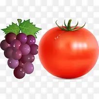 西红柿葡萄png矢量素材