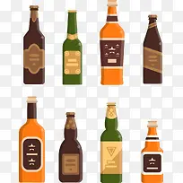矢量手绘酒瓶