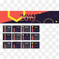 红黑色新年日历模板
