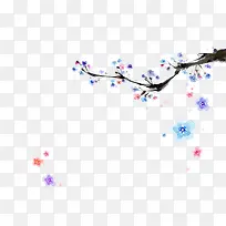 彩色水墨梅花