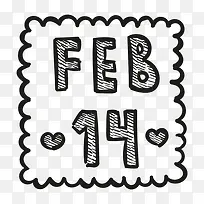 2月14号情人节日历图标