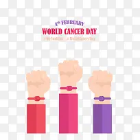 世界抗癌日卡通拳头装饰图案