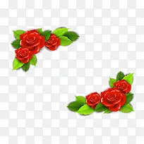 矢量红色玫瑰花边框