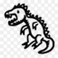 酷迪诺恐龙表情符号情感面对手绘