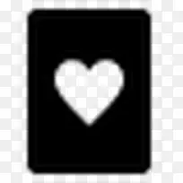 游戏卡的心简单的黑色iphon