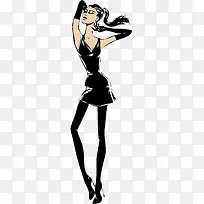 黑色性感美丽女人图
