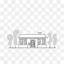 简单线条房子插画