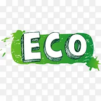 矢量环保绿色eco标志