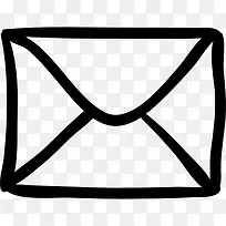 电子邮件新的信封封闭后手工绘制的轮廓图标