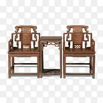 中国传统风黄酸枝椅子三件套