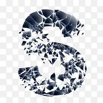 创新科技感碎片字母装饰矢量图